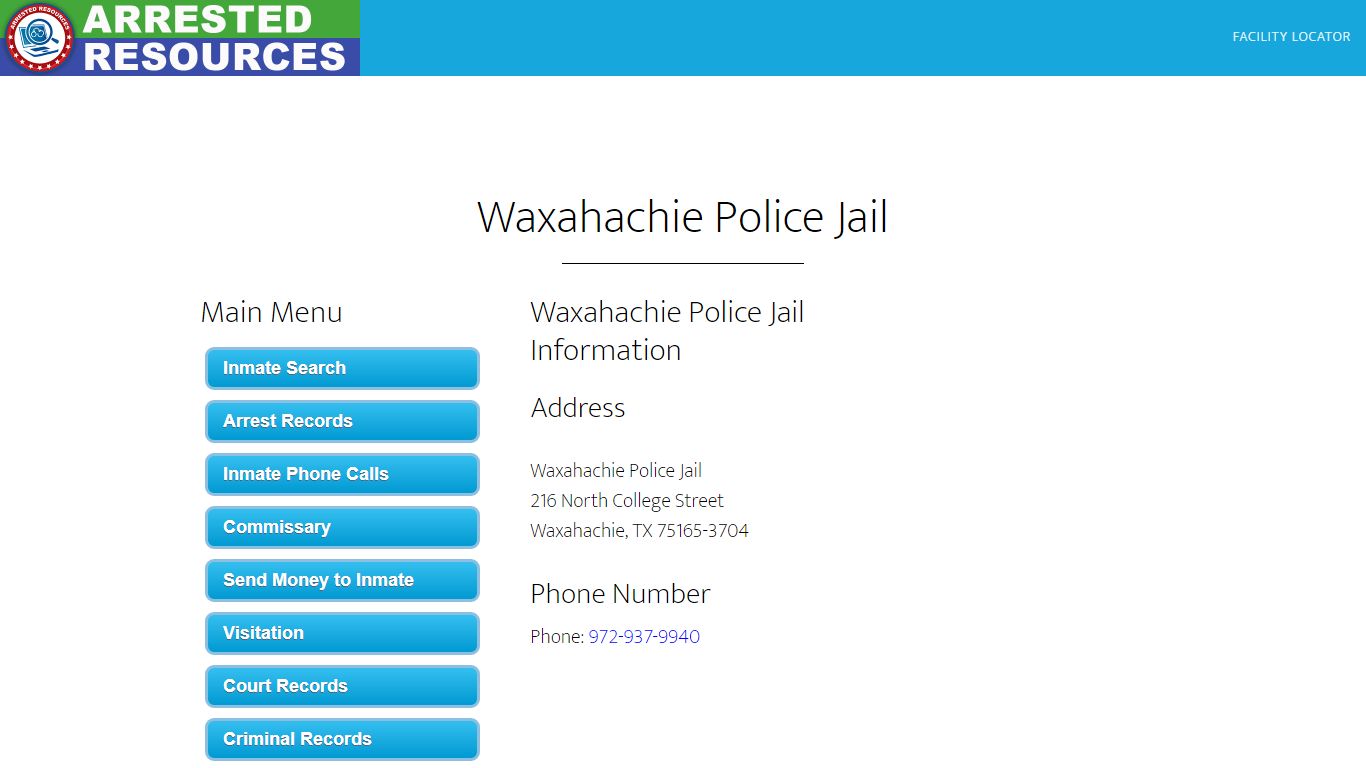 Waxahachie Police Jail - Inmate Search - Waxahachie, TX